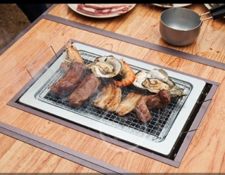 Bếp nướng kiểu nhật dùng than chữ nhật