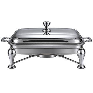 Bếp lẩu cồn chữ nhật có nắp chân inox