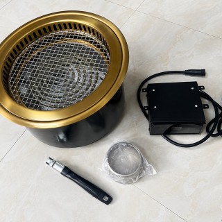 Bếp nướng hút âm kiểu hàn dùng điện viền inox