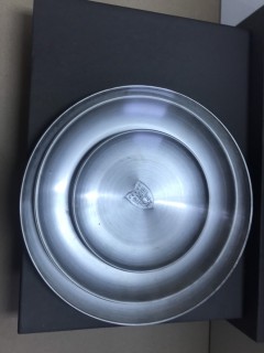 Đĩa inox tròn 1 lớp Hàn Quốc . Trắng sz 14cm