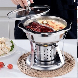 Bếp lẩu 2 ngăn dùng cồn